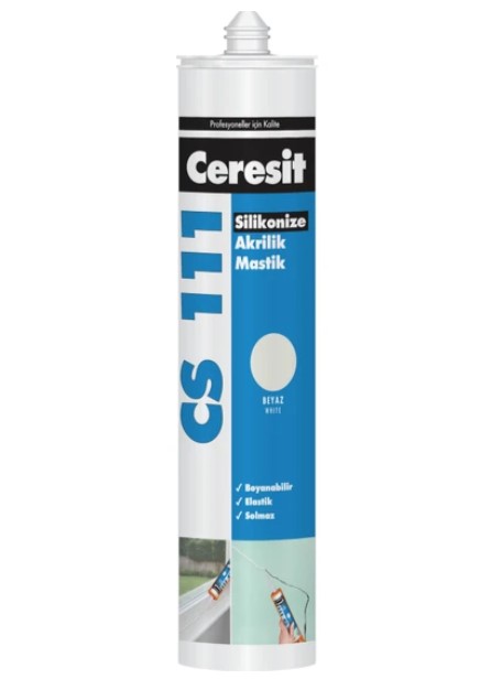 CERESIT CS111 SILIKONIZE AKRILIK MASTIK BEYAZ 240 ML